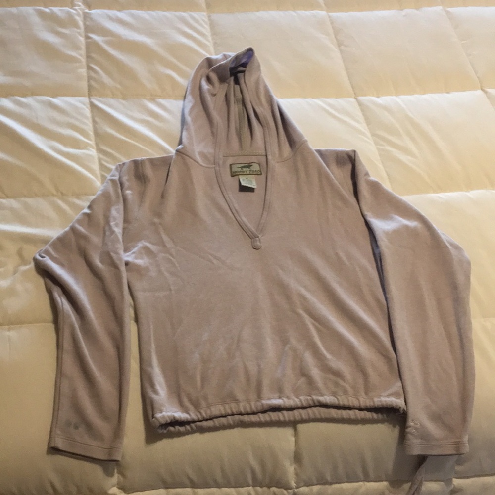 Long sleeve crop top with hood